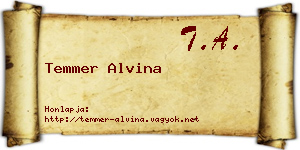 Temmer Alvina névjegykártya
